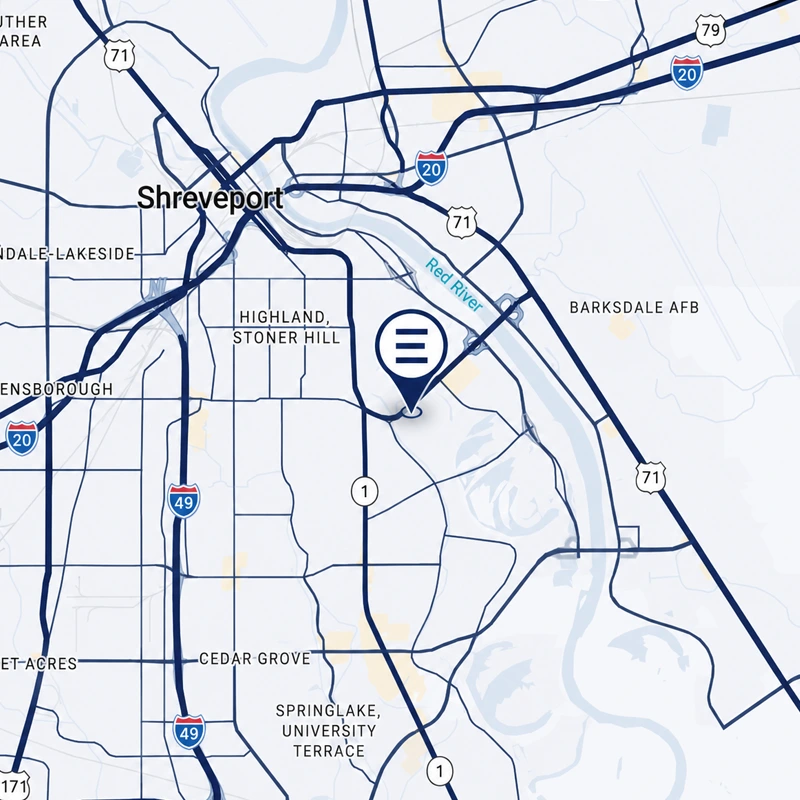 Map showing Euroteck European & Foreign in Shreveport, Louisiana